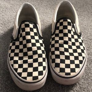 Creme checkered vans